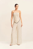 Houston Sheer Drawstring Pant - Blanc Polka