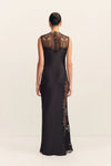 Jamila Lace High Neck Maxi Dress - Black