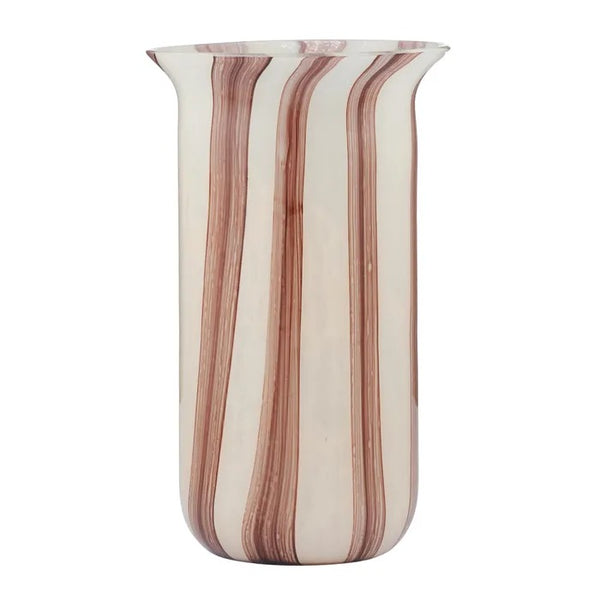CLAUDIA GLASS VASE 16X30CM IVORY/RUSSET