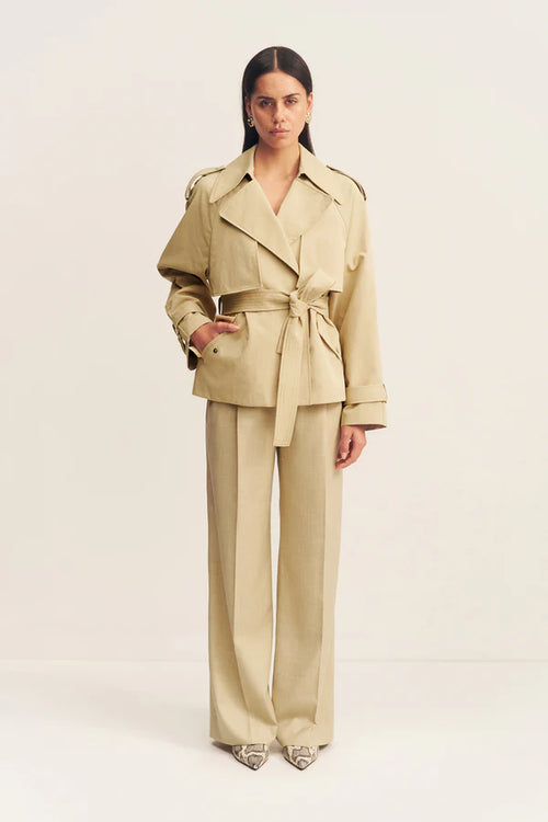 Warren Cropped Trench Jacket - Willow