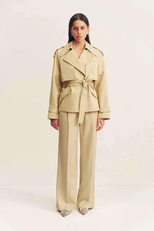 Warren Cropped Trench Jacket - Willow