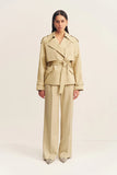 Warren Cropped Trench Jacket - Willow