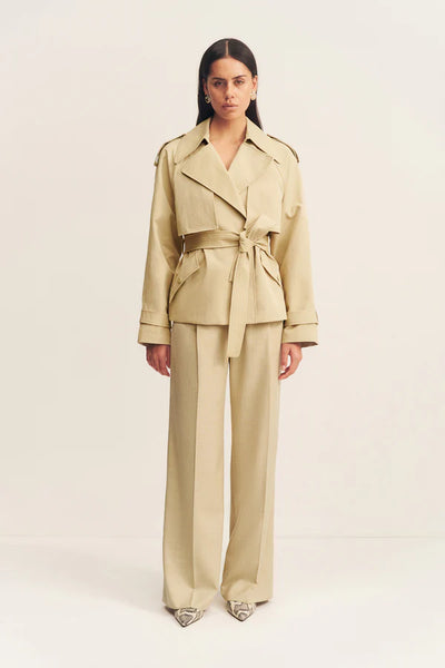 Warren Cropped Trench Jacket - Willow