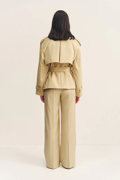 Warren Cropped Trench Jacket - Willow