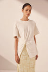 Aby Twist T Shirt - Rice