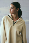 SHERPA HOODIE IN PEARLED IVORY