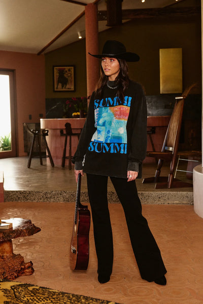 LS BAND TEE - SUNFLWR BLACK