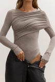 MILA BODYSUIT - GREY MARLE
