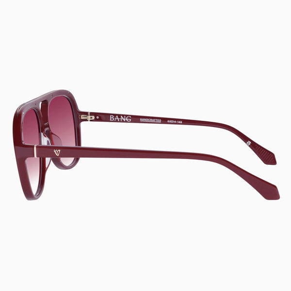 Bang- Burgundy w. Gold Metal / Rose Gradient Lens