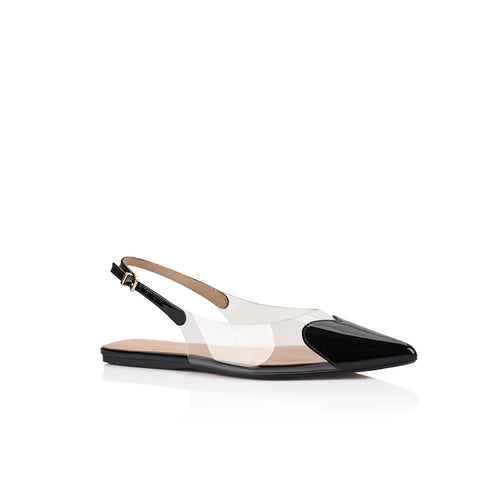 Rhi Flat Vinylite & Black Patent Leather
