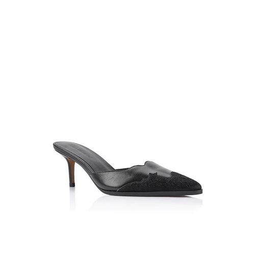 Melanie Mule Pony & Black Leather