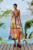 SUMMER PICNIC MULTICOLOR MACRAME YOKE MAXI DRESS