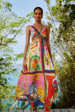 SUMMER PICNIC MULTICOLOR MACRAME YOKE MAXI DRESS