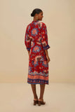 Luang Red Scarves Blue Maxi Dress