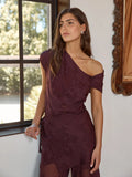 Marcel Top- Mulberry Jacquard