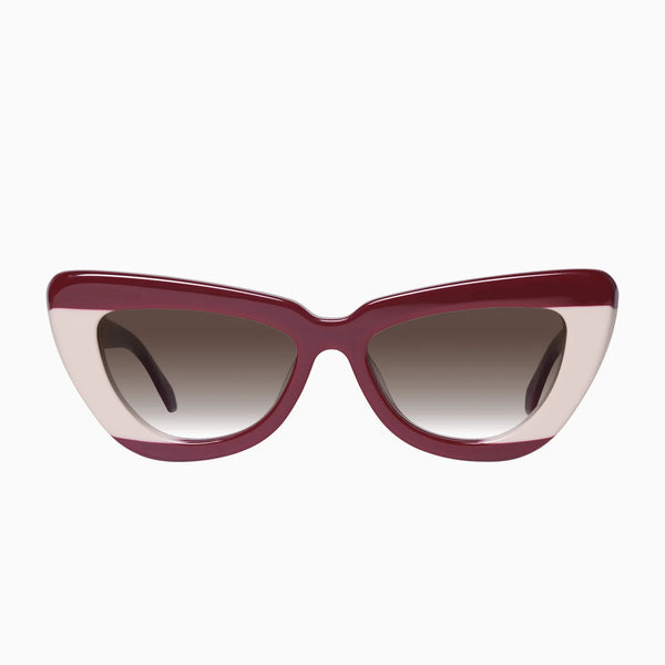 Lafayette- Burgundy Light Tan Splice w. Gold Metal / Brown Gradient Lens