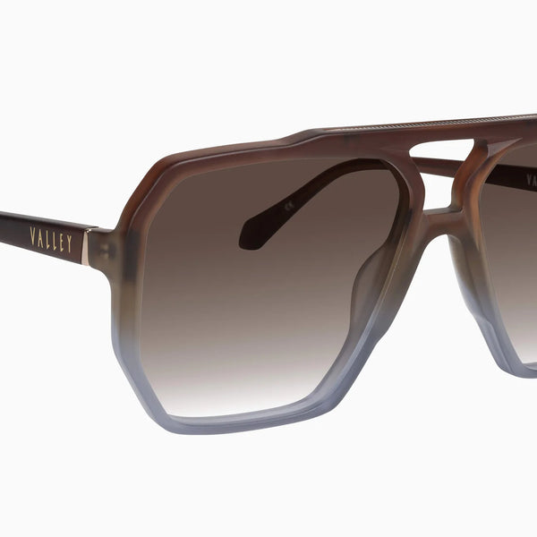 Rodeo- Matte Transparent Chocolate Fade to Crystal w. Gold Metal