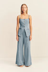Ellsworth Tailored Top - Bleached Blue