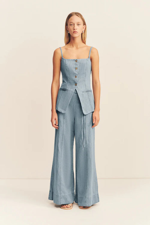 Ellsworth Tailored Top - Bleached Blue