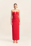 Campbell Strapless U Wire Maxi Dress - Goji