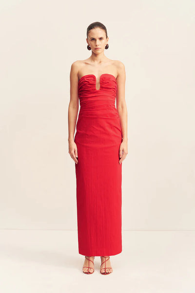 Campbell Strapless U Wire Maxi Dress - Goji