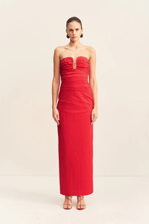 Campbell Strapless U Wire Maxi Dress - Goji