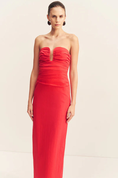 Campbell Strapless U Wire Maxi Dress - Goji