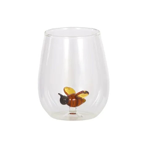 BUMBLE BEE GLASS TUMBLER 8.5X10CM