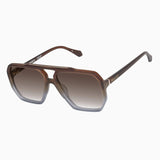 Rodeo- Matte Transparent Chocolate Fade to Crystal w. Gold Metal