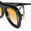 Bowery- Gloss Black w. Gold Metal / Orange Gradient Lens