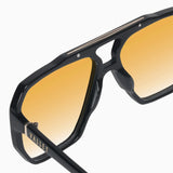 Rodeo- Gloss Black w. Gold Metal / Orange Gradient Lens