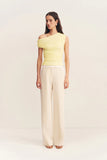 Mira Off Shoulder Top - Sherbet Yellow