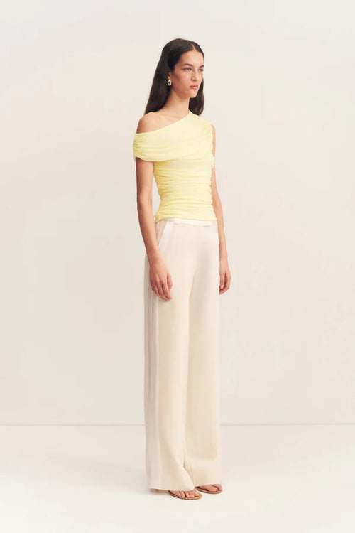 Mira Off Shoulder Top - Sherbet Yellow