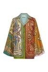 Clemenza Spliced Silk Shirt