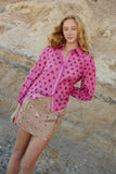 Vivian Blouse in Orchid Dot