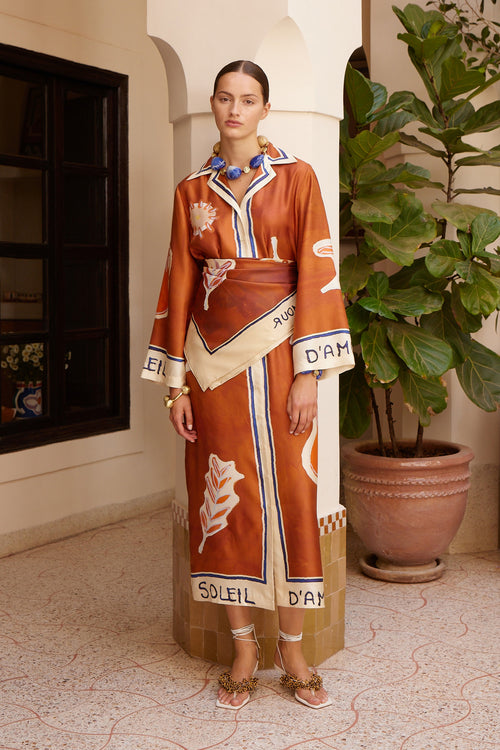 SOLEIL D'AMOUR SILK SHIRTDRESS