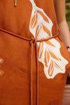 SOLEIL D'AMOUR SILK MIDI DRESS