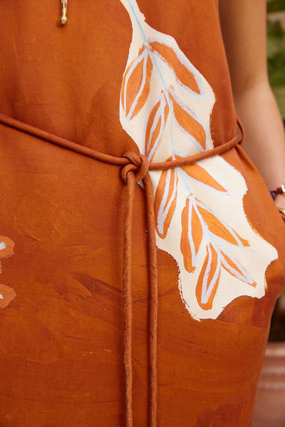 SOLEIL D'AMOUR SILK MIDI DRESS