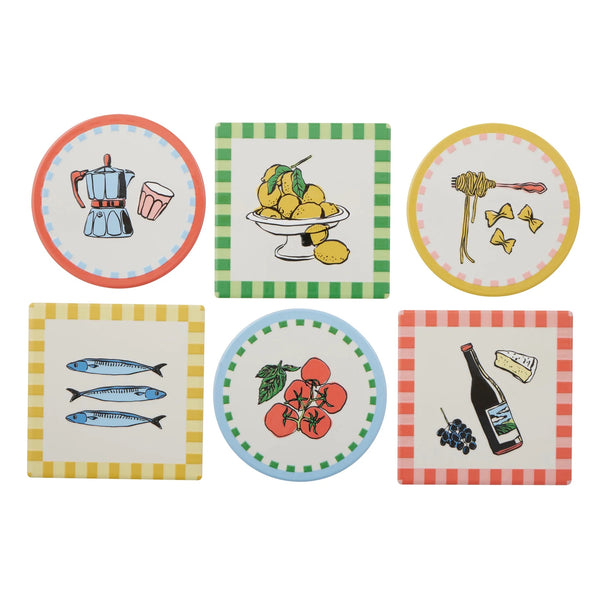 SARDINIA CERAMIC COASTER 10CM