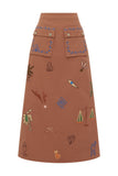 DUSTY EMBROIDERED MIDI SKIRT