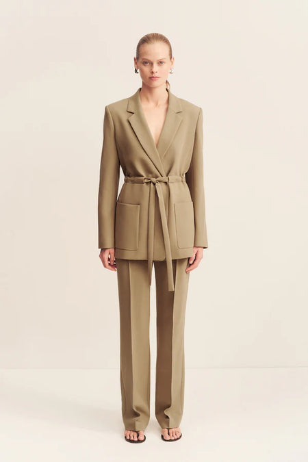 Irena Straight Leg Pintuck Pant - Oak