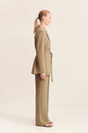 Irena Oversized Belted Blazer - Oak