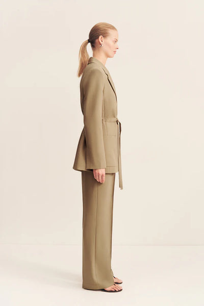 Irena Oversized Belted Blazer - Oak