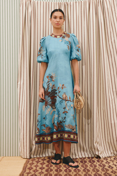 Carmine Embroidered Mini Dress