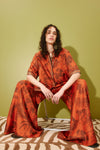MONKEY DANCE SILK PALAZZO PANT