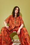 MONKEY DANCE SILK PALAZZO PANT