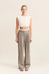 Elliot Double Waist Band Pant - Concrete