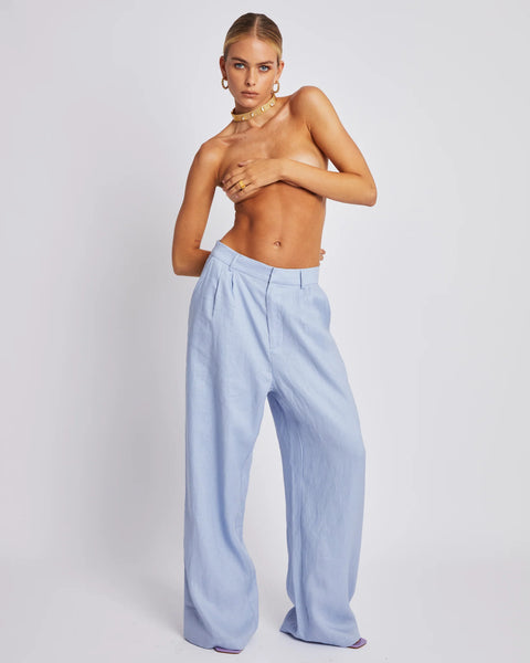 WIDE LEG TROUSERS - ALICE BLUE