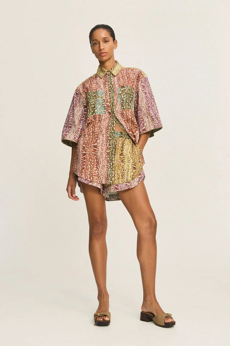 Carmine Embroidered Mini Dress