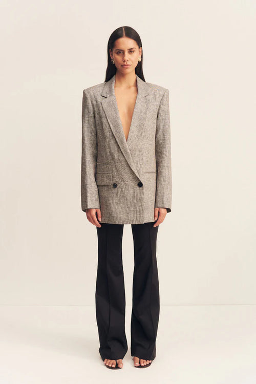 Elliot Double Breasted Blazer - Concrete